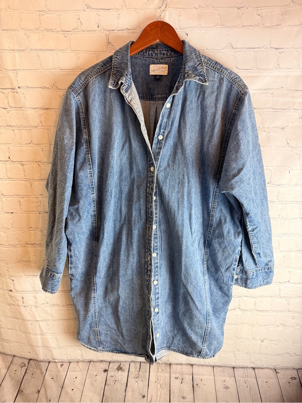 Universal Thread Washed Denim Overshirt in Light Blue